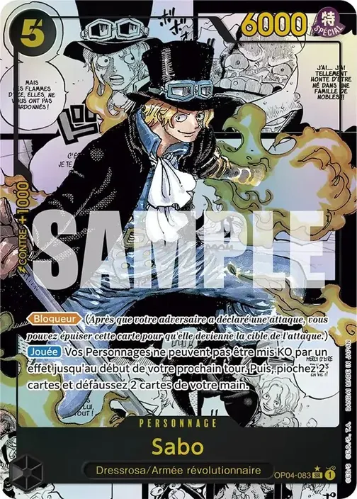 Carte One Piece française OP04-083 Sabo (version 5)
