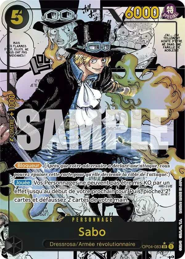 Carte One Piece française Sabo OP04-083 SR