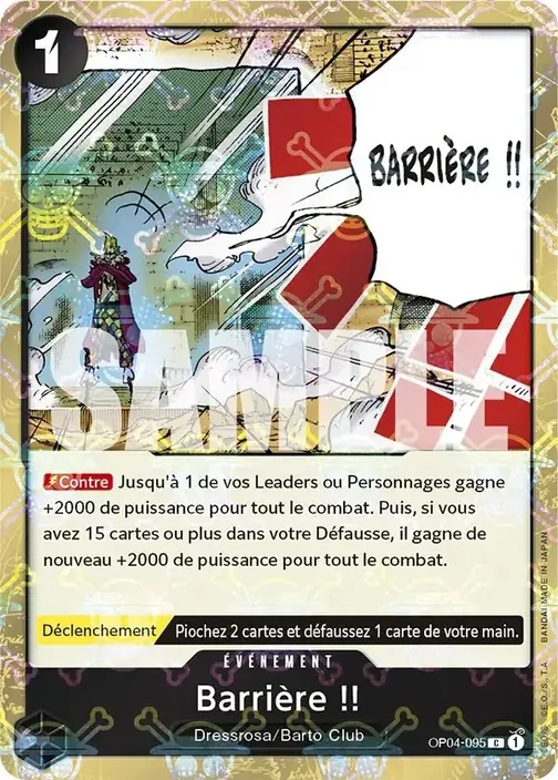 Carte One Piece française OP04-095 Barrière !! (version 2)