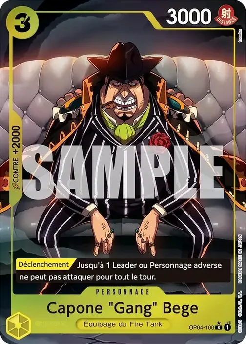 Carte One Piece française OP04-100 Capone "Gang" Bege (version 6)
