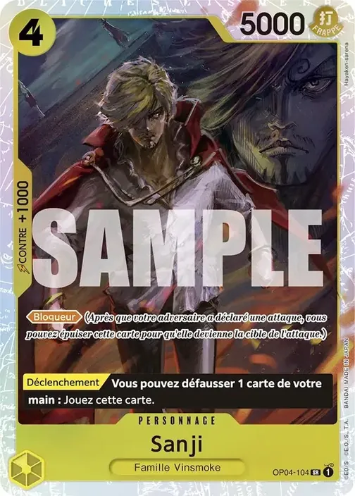 Carte One Piece française OP04-104 Sanji (version 3)