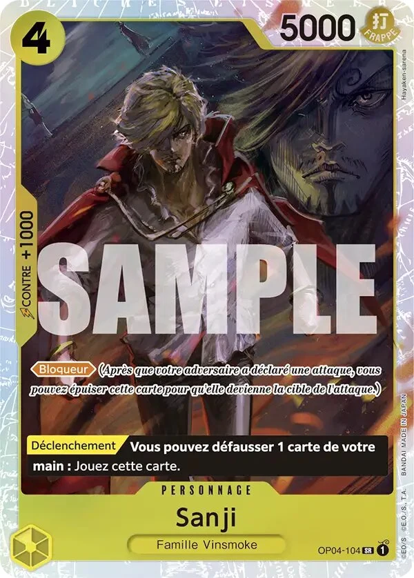 Carte One Piece française Sanji OP04-104 SR