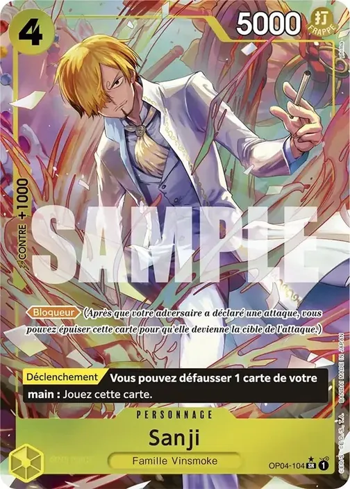 Carte One Piece française OP04-104 Sanji (version 4)