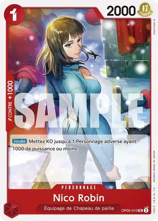 Carte One Piece française OP05-010 Nico Robin (version 2)