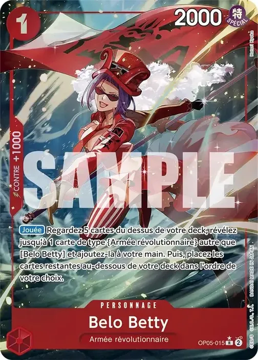 Carte One Piece française OP05-015 Belo Betty (version 5)