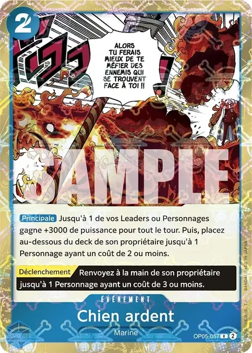 Carte One Piece française OP05-057 Chien ardent (version 2)