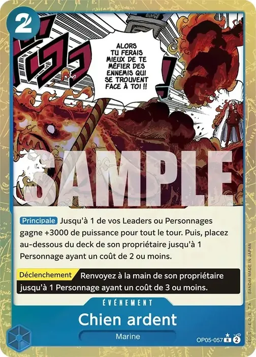 Carte One Piece française OP05-057 Chien ardent (version 4)