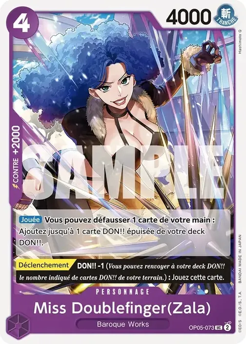 Carte One Piece française OP05-073 Miss Doublefinger (Zala) (version 2)