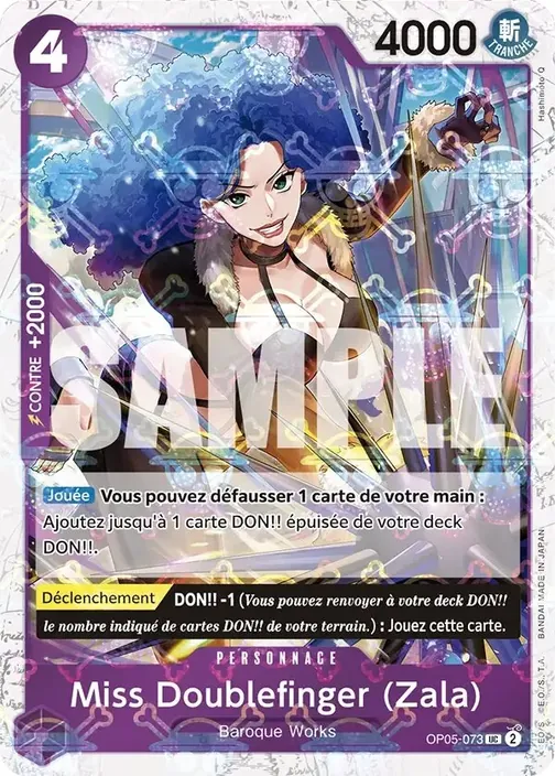 Carte One Piece française OP05-073 Miss Doublefinger (Zala) (version 3)