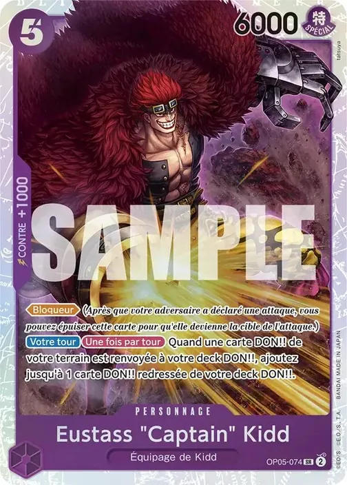 Carte One Piece française OP05-074 Eustass "Captain" Kidd (version 5)