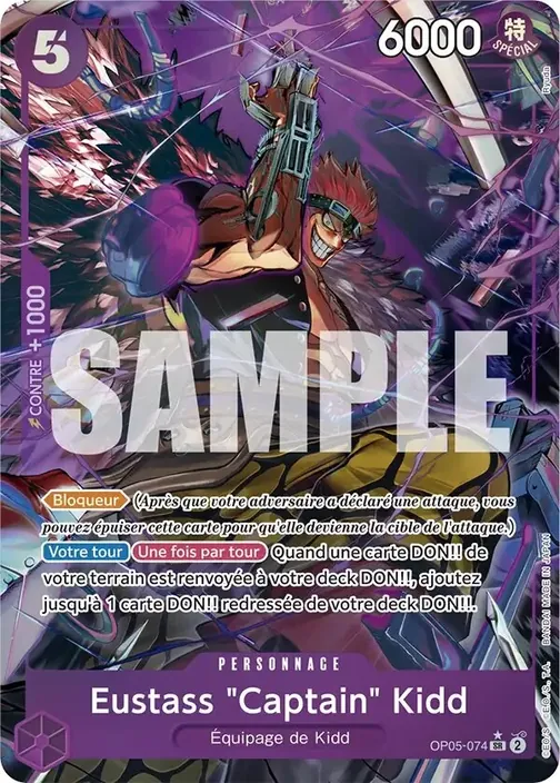 Carte One Piece française OP05-074 Eustass "Captain" Kidd (version 6)