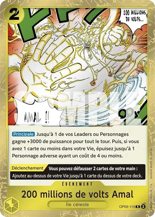 Carte One Piece française OP05-115 200 millions de volts Amal