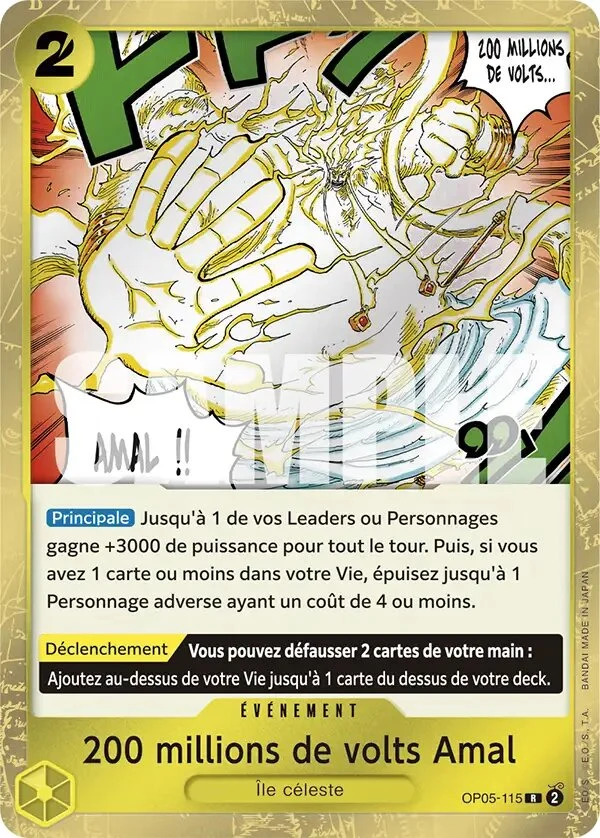 Carte One Piece française 200 millions de volts Amal OP05-115 R