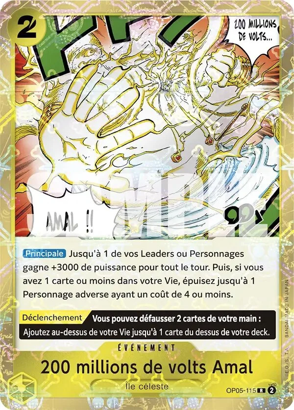 Carte One Piece française 200 millions de volts Amal OP05-115 R