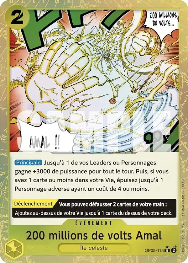 Carte One Piece française 200 millions de volts Amal OP05-115 R