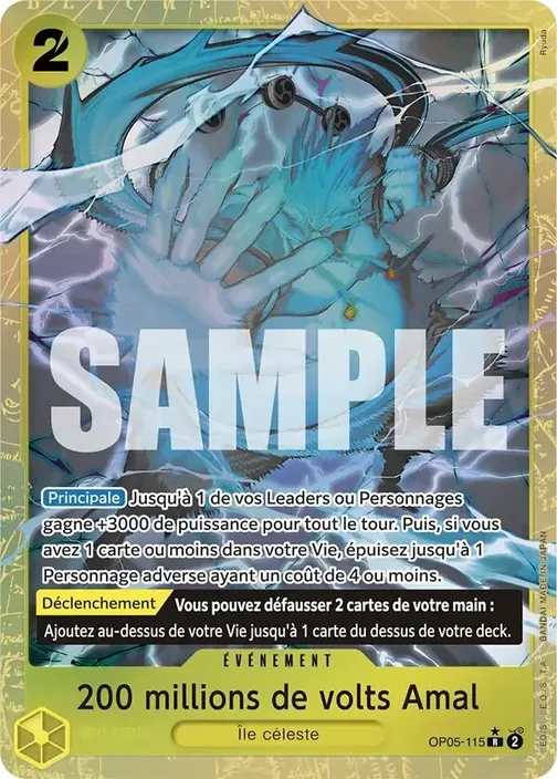 Carte One Piece française OP05-115 200 millions de volts Amal (version 5)