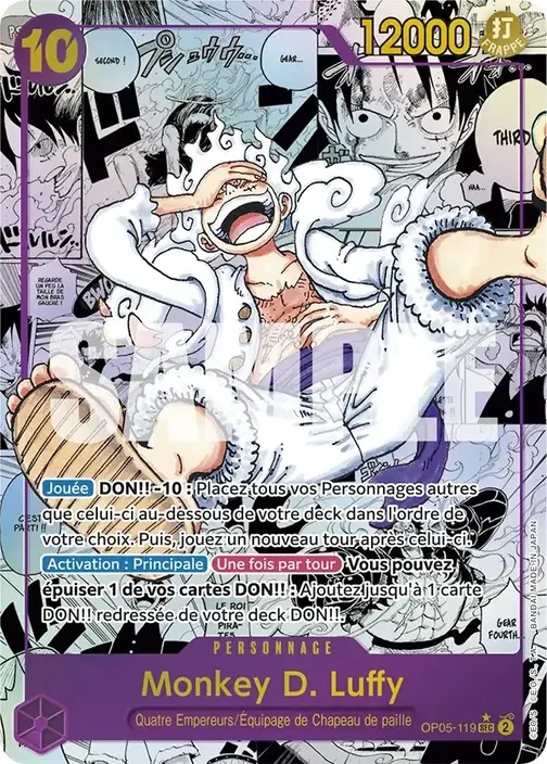 Carte One Piece française OP05-119 Monkey D. Luffy (version 6)
