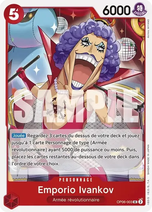 Carte One Piece française OP06-003 Emporio Ivankov (version 2)