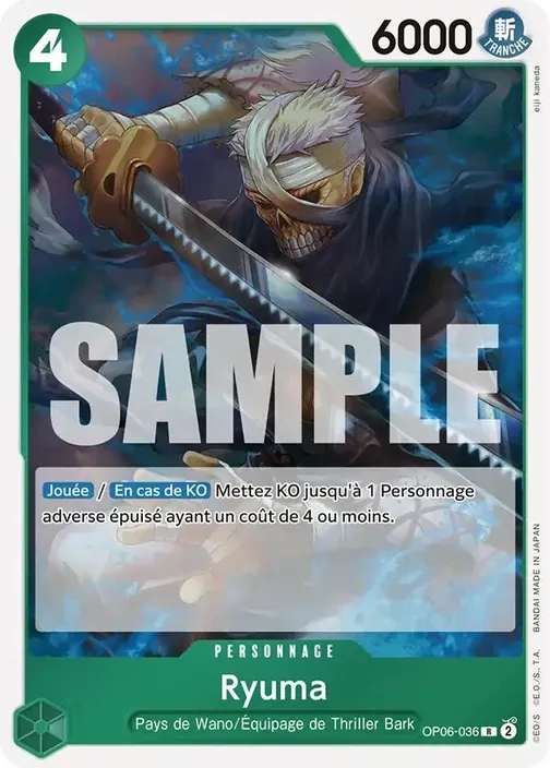 Carte One Piece française OP06-036 Ryuma (version 2)