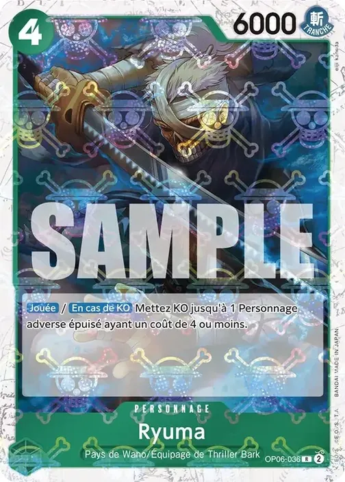 Carte One Piece française OP06-036 Ryuma (version 3)
