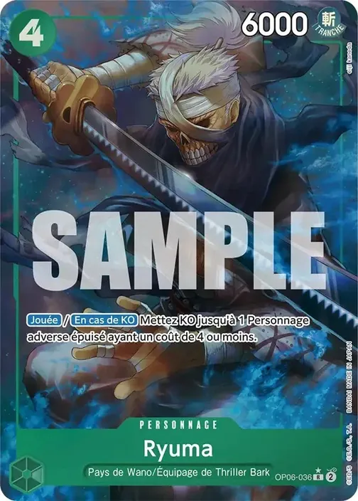 Carte One Piece française OP06-036 Ryuma (version 4)