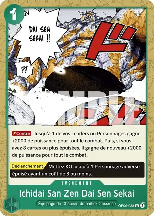 Carte One Piece française OP06-038 Ichidai San Zen Dai Sen Sekai