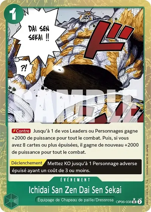 Carte One Piece française OP06-038 Ichidai San Zen Dai Sen Sekai (version 4)