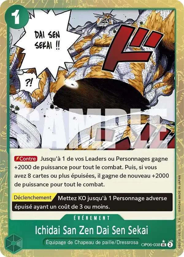 Carte One Piece française Ichidai San Zen Dai Sen Sekai OP06-038 UC