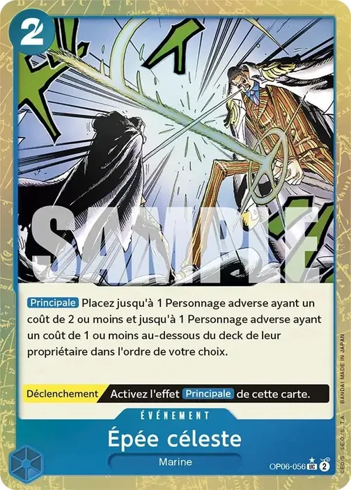 Carte One Piece française OP06-056 Épée céleste (version 4)