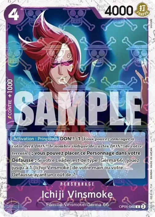 Carte One Piece française OP06-060 Ichiji Vinsmoke (version 3)