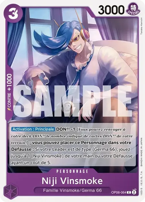Carte One Piece française OP06-064 Niji Vinsmoke (version 2)