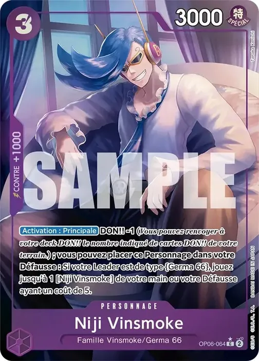 Carte One Piece française OP06-064 Niji Vinsmoke (version 4)