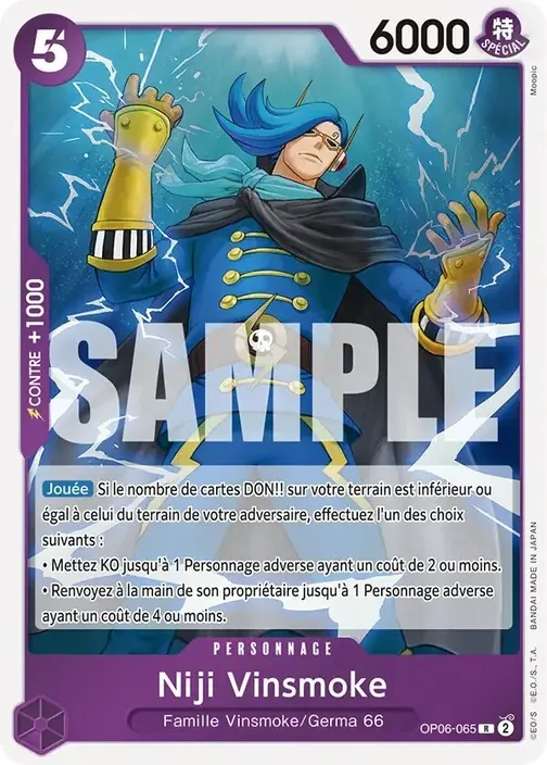 Carte One Piece française OP06-065 Niji Vinsmoke (version 2)