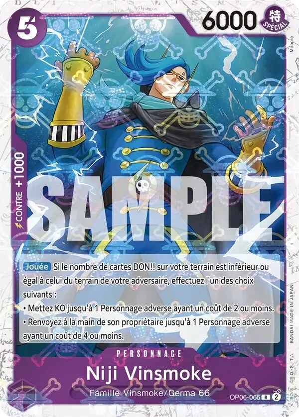 Carte One Piece française Niji Vinsmoke OP06-065 R