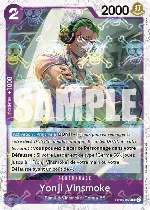 Carte One Piece française Yonji Vinsmoke OP06-066 C