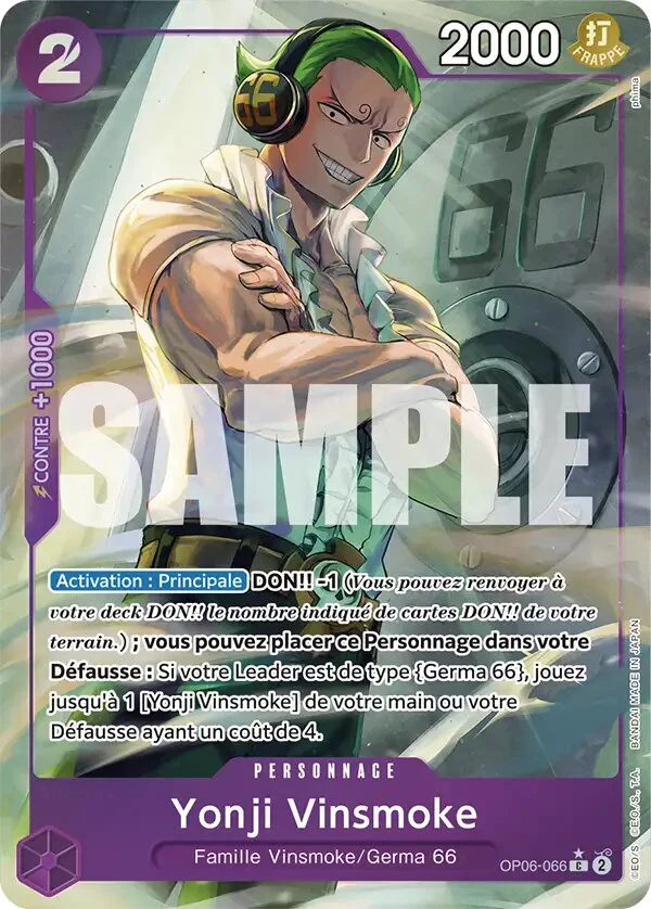 Carte One Piece française Yonji Vinsmoke OP06-066 C