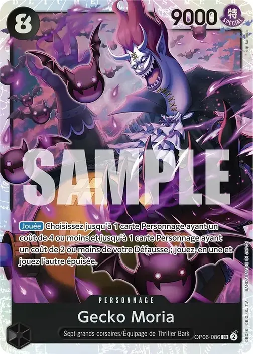 Carte One Piece française OP06-086 Gecko Moria (version 3)