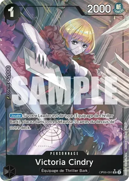Carte One Piece française OP06-091 Victoria Cindry (version 4)