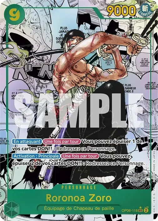 Carte One Piece française OP06-118 Roronoa Zoro (version 4)