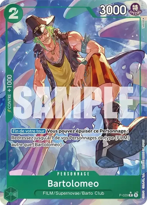 Carte One Piece française P-029 Bartolomeo (version 5)