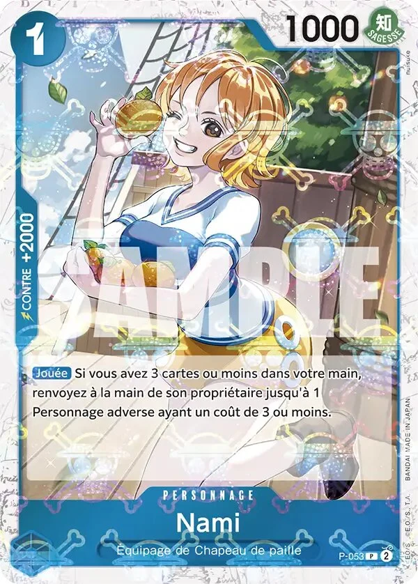 Carte One Piece française Nami P-053 P