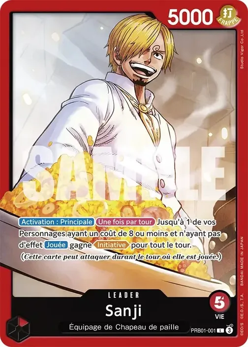 Carte One Piece française PRB01-001 Sanji