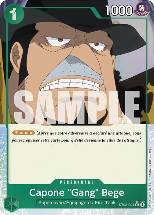 Carte One Piece française ST02-004 Capone "Gang" Bege (version 4)