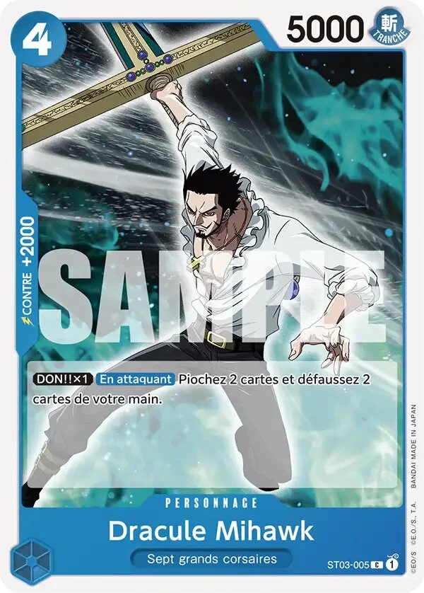 Carte One Piece française Dracule Mihawk ST03-005 C