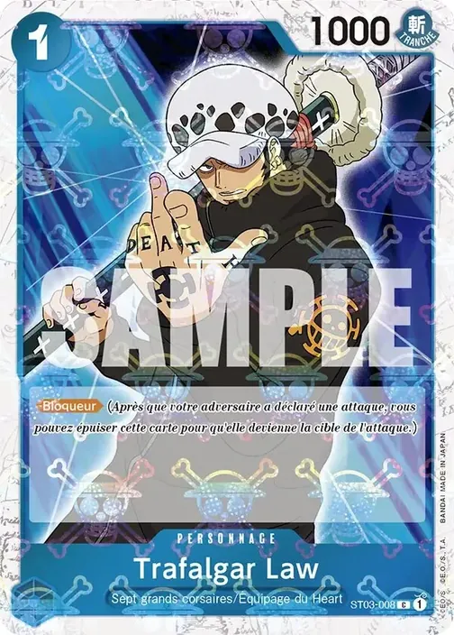 Carte One Piece française ST03-008 Trafalgar Law (version 7)