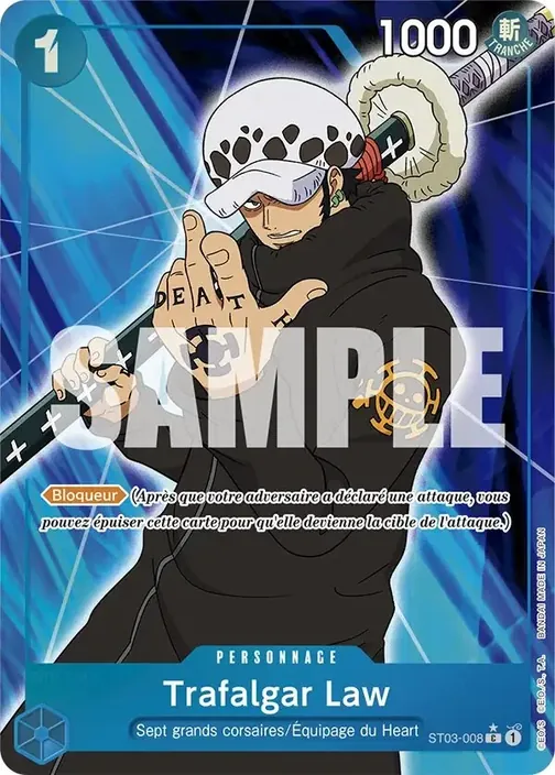 Carte One Piece française ST03-008 Trafalgar Law (version 8)