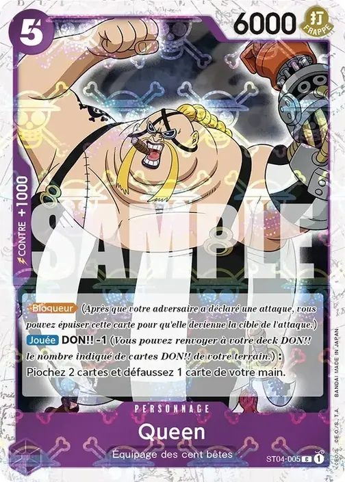 Carte One Piece française ST04-005 Queen (version 4)