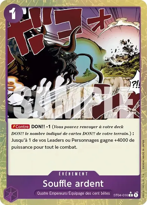 Carte One Piece française ST04-016 Souffle ardent (version 4)