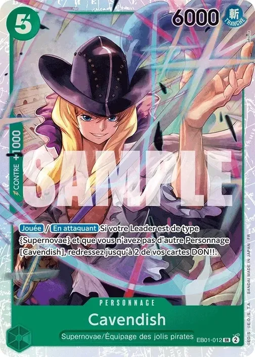 Carte One Piece française EB01-012 Cavendish