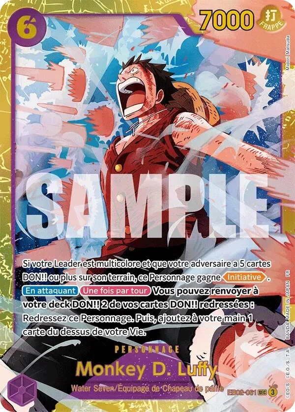 Carte One Piece française Monkey D. Luffy EB02-061 SEC